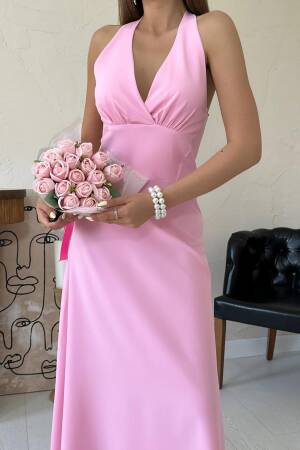Elegant Sleeveless Slip Dress With Halter Neck - Brand: Elisa - Women's Clothing Wholesale - Globality Store