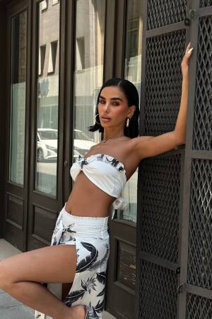 White Floral Mermaid Maxi Skirt Set - Brand: My Jest Fashion - Women's Clothing Wholesale - Globality Store