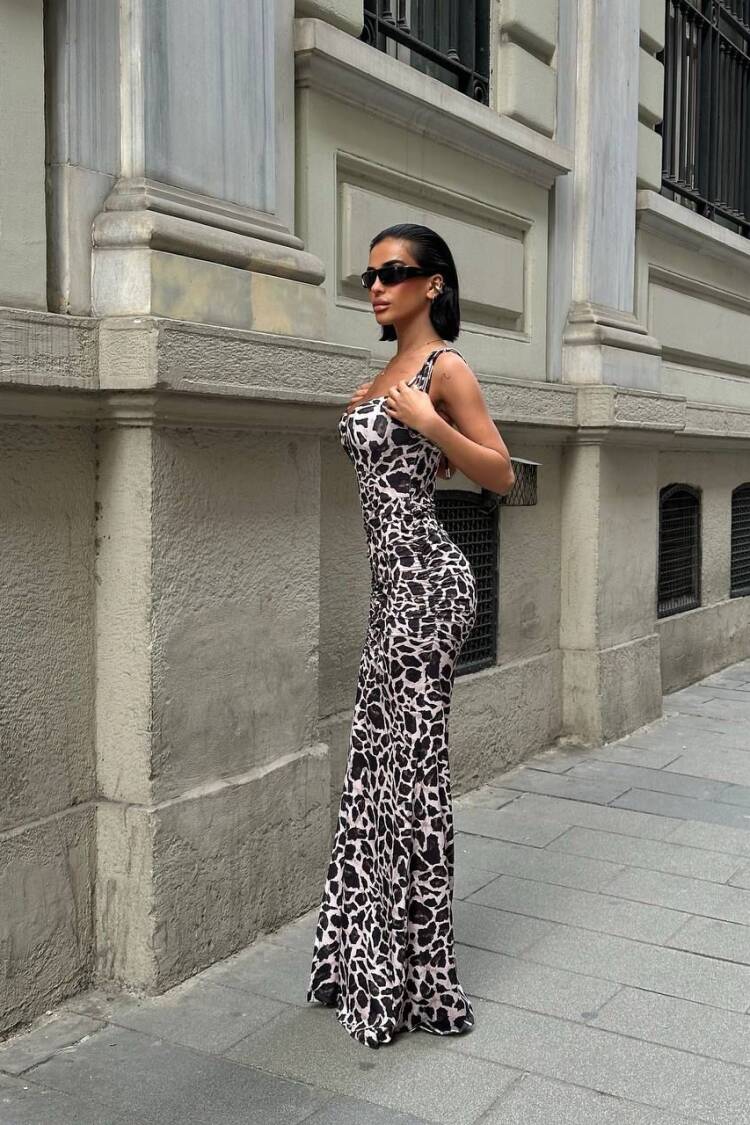 Black Leopard Print Bodycon Dress With Sweetheart Neck - Brand: My Jest Fashion - Women's Clothing Wholesale - Globality Store