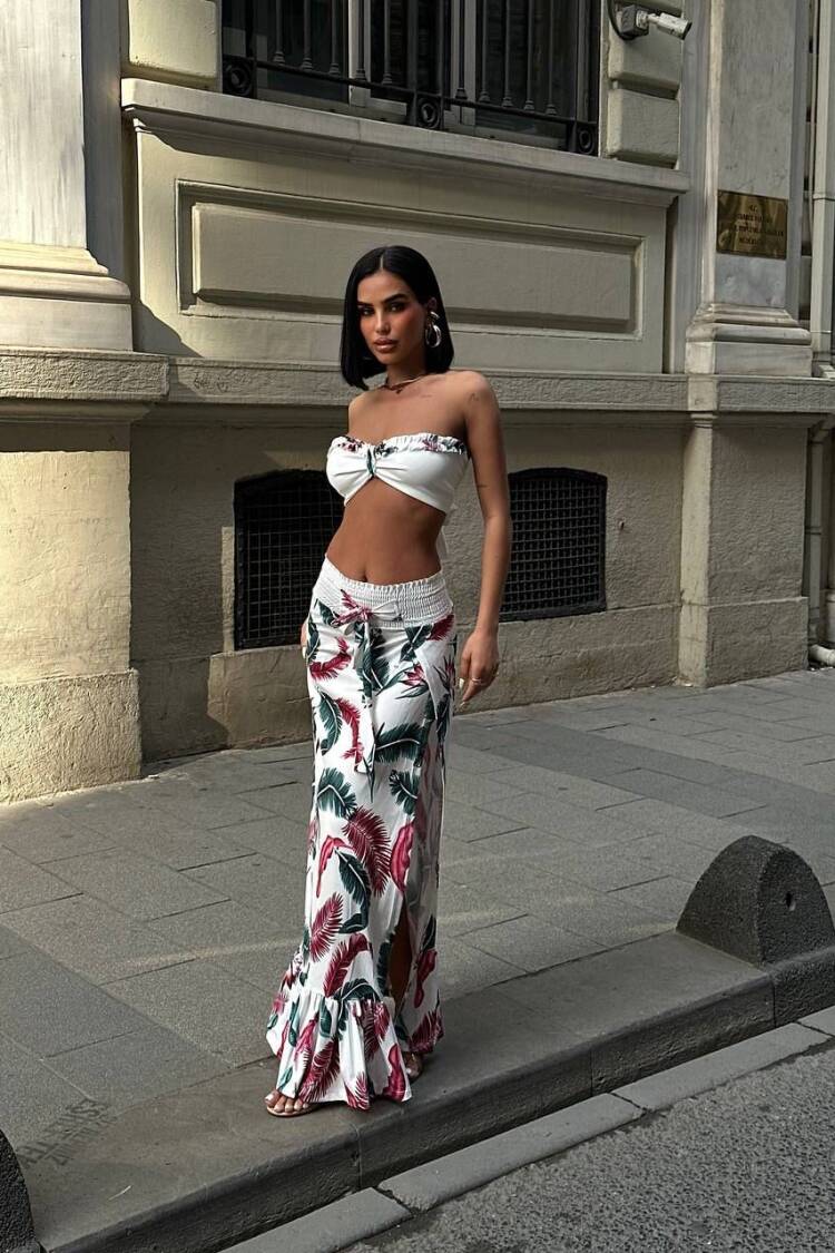 White Floral Sexy Boho Set