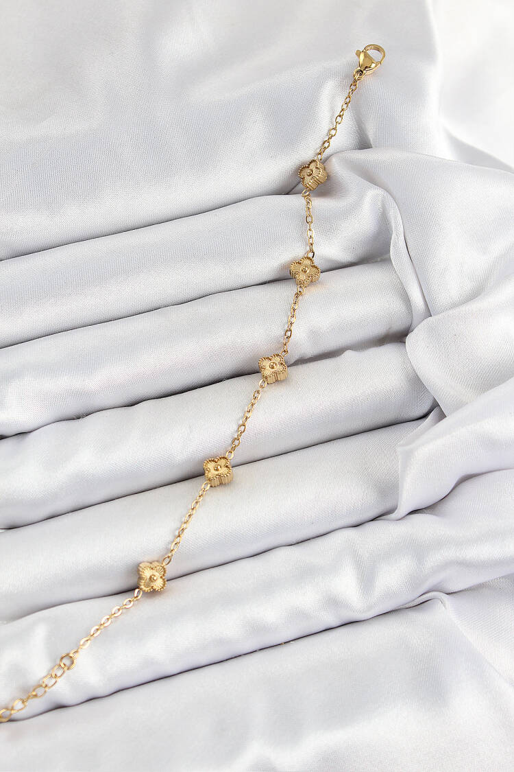 316l Steel Clover Model Gold Color Women Bracelet