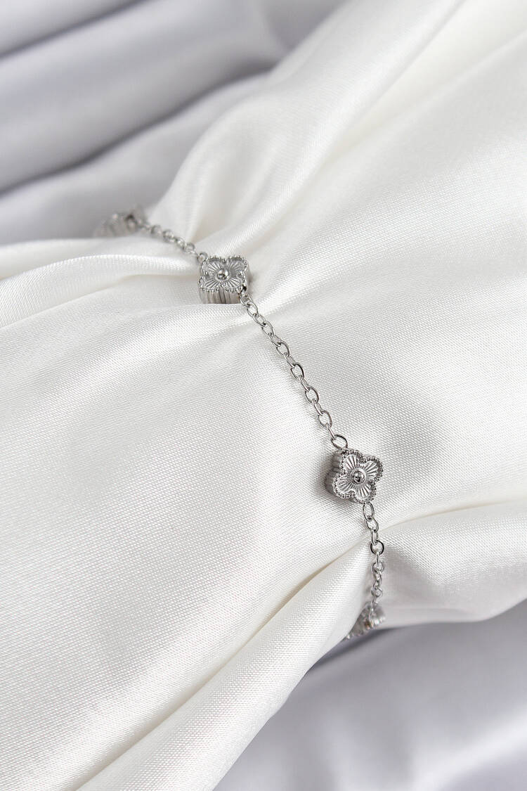 316l Steel Clover Model Silver Color Women Bracelet - Brand: Ebijuteri - Women's Clothing Wholesale - Globality Store