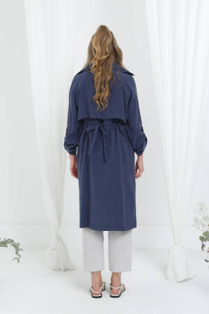 NavyElegant Single-Breasted Coat - Brand: Puane - Women's Clothing Wholesale - Globality Store