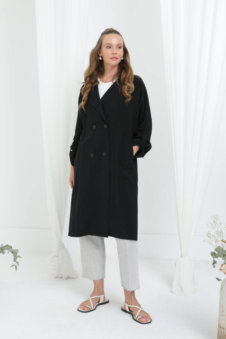 Elegant Single-Breasted Long Coat - Brand: Puane - Women's Clothing Wholesale - Globality Store