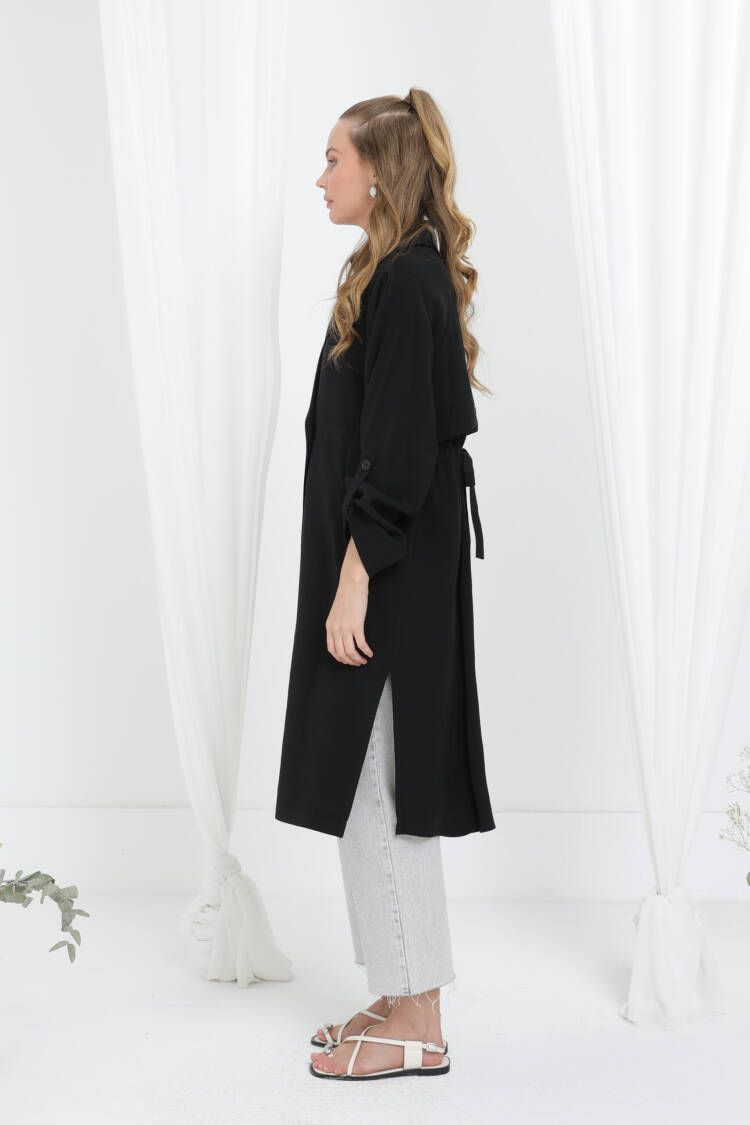 Elegant Single-Breasted Long Coat