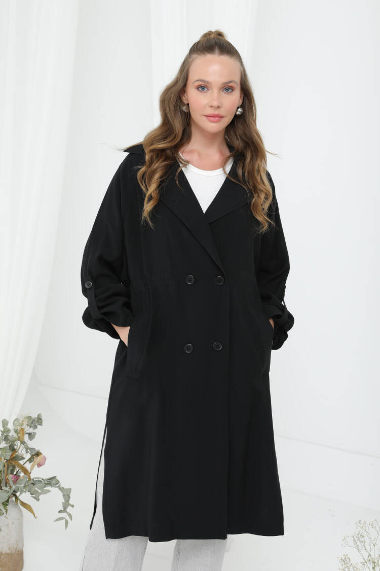 Elegant Single-Breasted Long Coat
