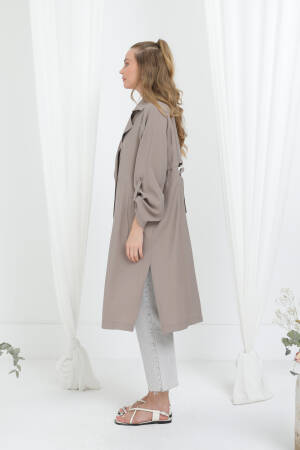 Beige Casual Elegant Formal Vintage Retro Coat - Brand: Puane - Women's Clothing Wholesale - Globality Store