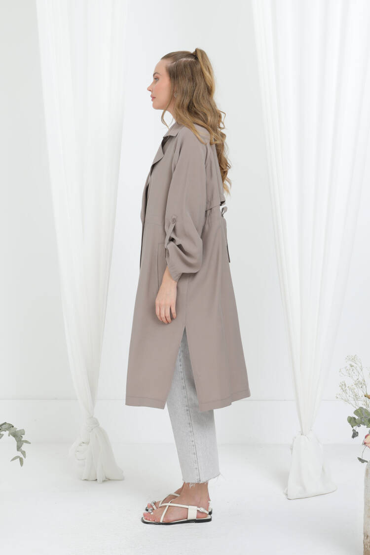 Beige Casual Elegant Formal Vintage Retro Coat
