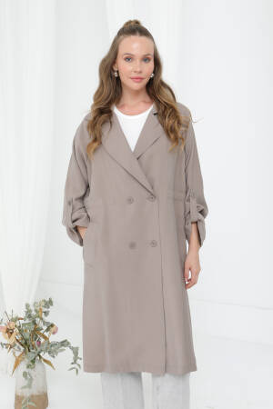 Beige Casual Elegant Formal Vintage Retro Coat - Brand: Puane - Women's Clothing Wholesale - Globality Store