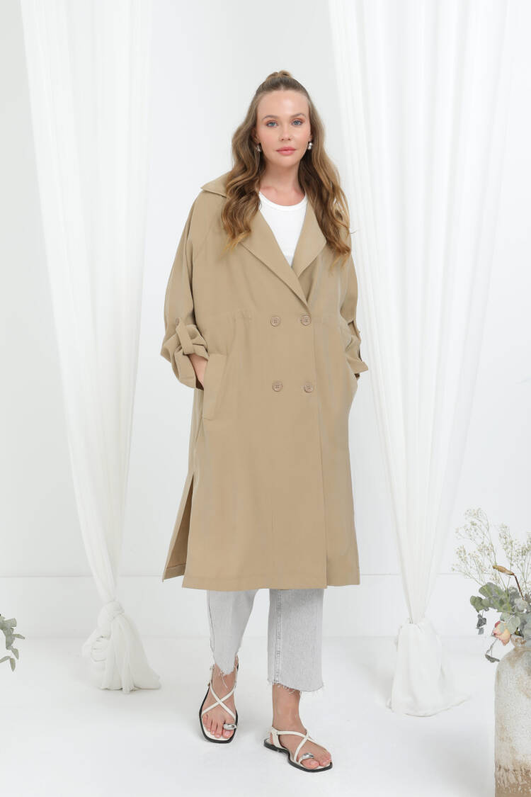 Beige Casual Elegant Vintage Retro Coat