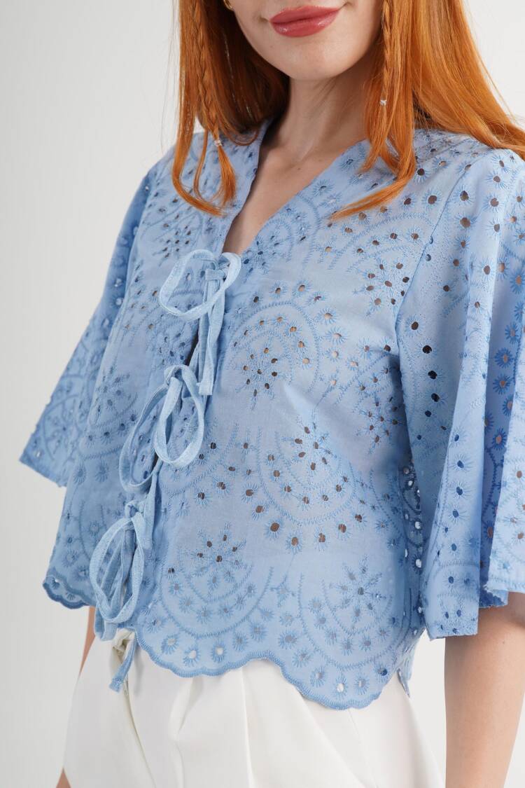 Boho Floral Tie Crop Shirt