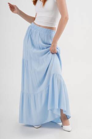 Layered Maxi Skirt Mid Waist Casual Boho - Brand: Lustrin - Women's Clothing Wholesale - Globality Store
