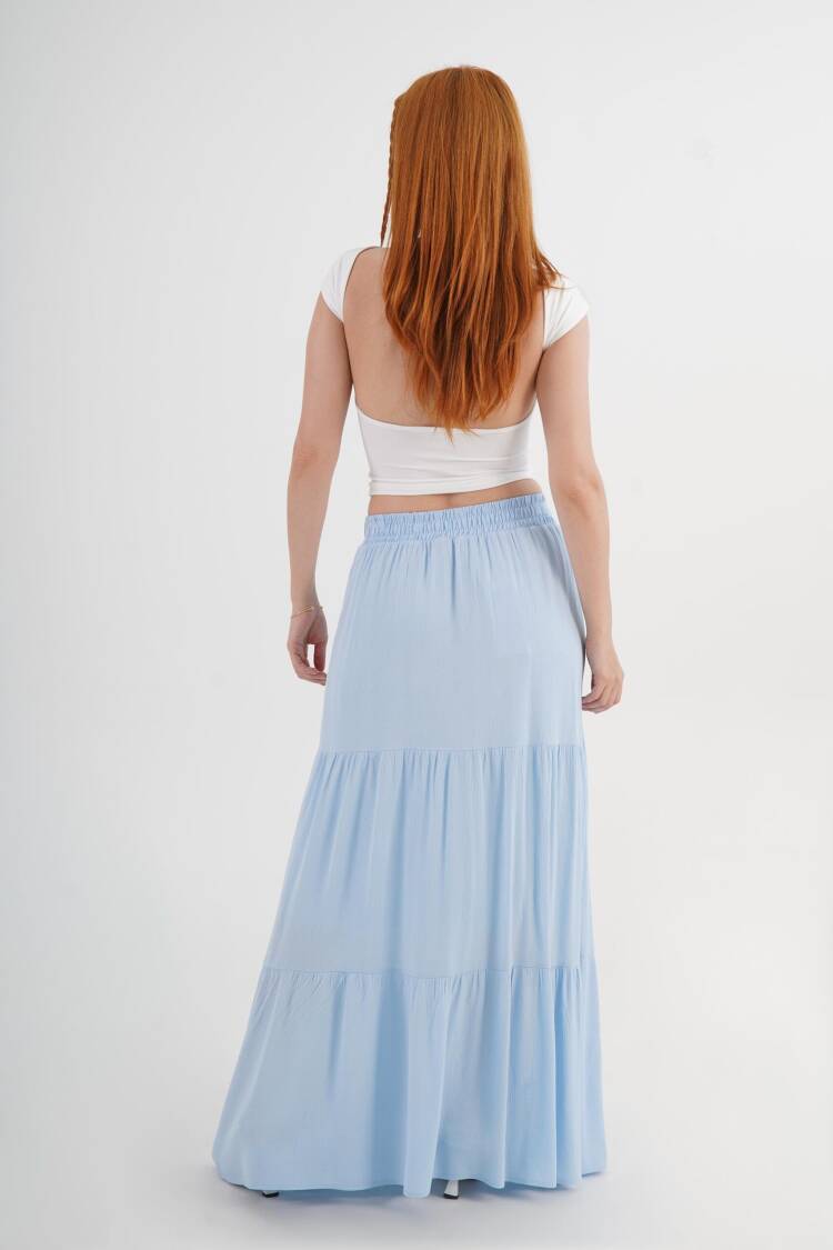 Layered Maxi Skirt Mid Waist Casual Boho