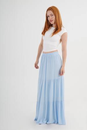 Layered Maxi Skirt Mid Waist Casual Boho - Brand: Lustrin - Women's Clothing Wholesale - Globality Store