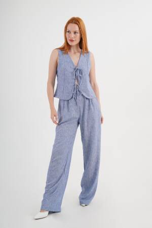 Blue Elegant Casual Streetwear Set - Brand: Lustrin - Women's Clothing Wholesale - Globality Store