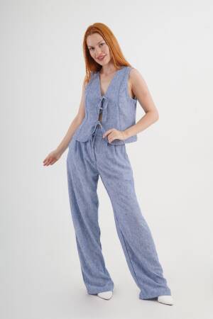 Blue Elegant Casual Streetwear Set - Brand: Lustrin - Women's Clothing Wholesale - Globality Store