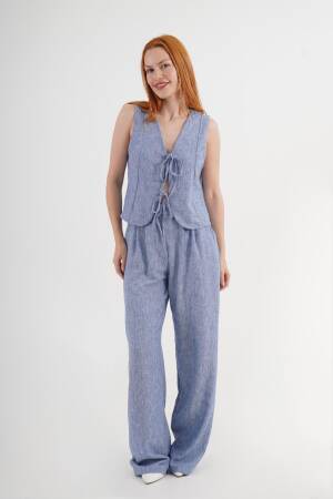 Blue Elegant Casual Streetwear Set - Brand: Lustrin - Women's Clothing Wholesale - Globality Store