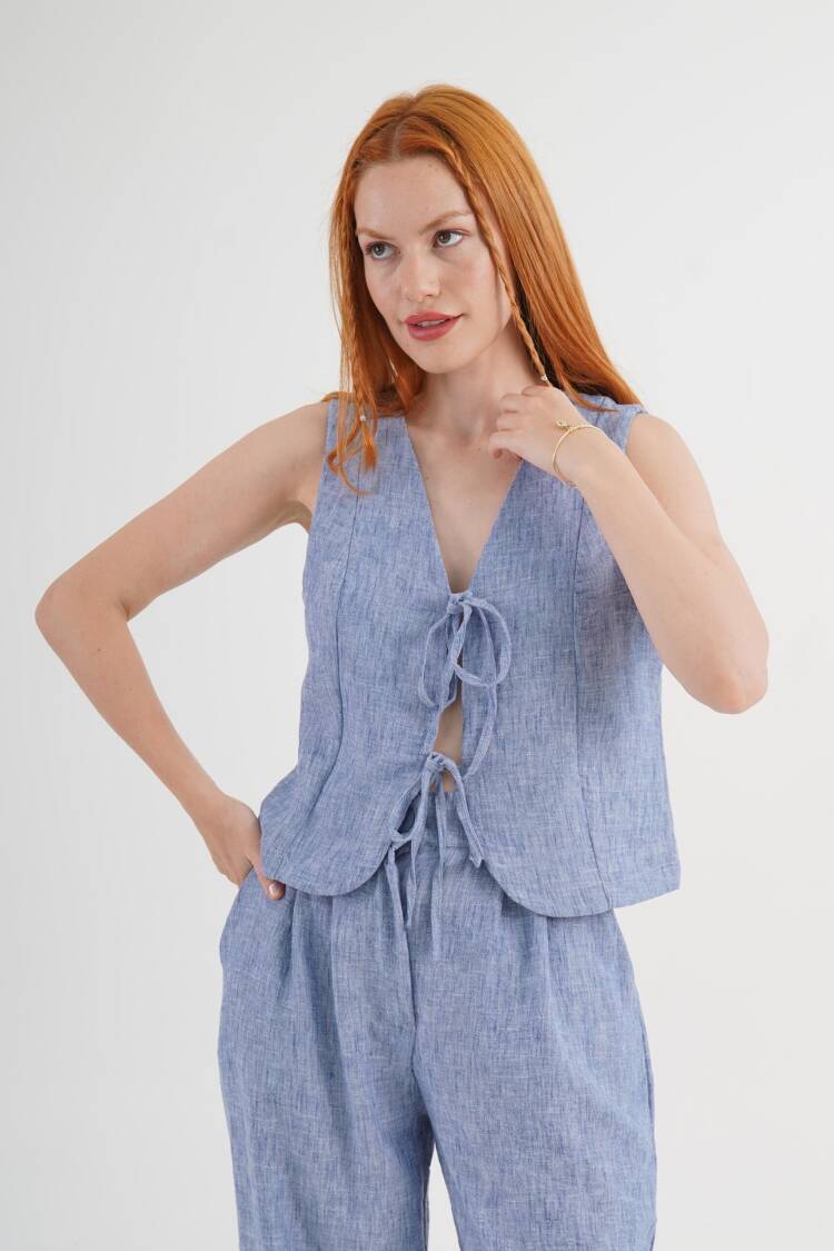 Blue Elegant Casual Streetwear Set