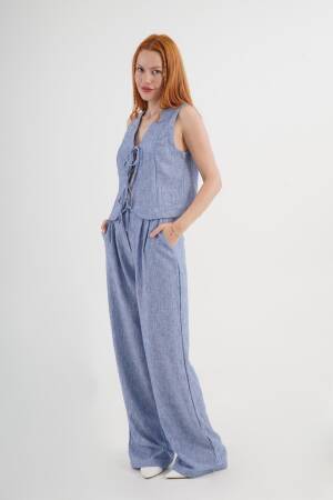 Blue Elegant Casual Streetwear Set - Brand: Lustrin - Women's Clothing Wholesale - Globality Store
