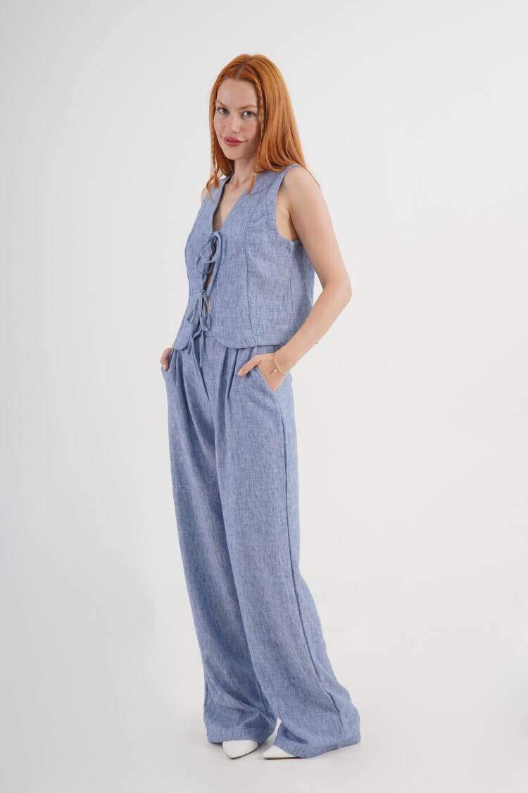 Blue Elegant Casual Streetwear Set