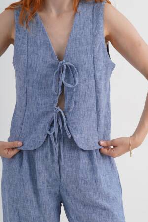 Blue Elegant Casual Streetwear Set - Brand: Lustrin - Women's Clothing Wholesale - Globality Store
