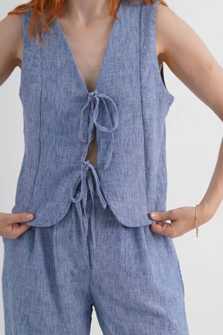 Blue Elegant Casual Streetwear Set