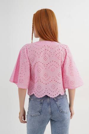 Casual Boho Shirt With Tie Closure - Brand: Lustrin - Women's Clothing Wholesale - Globality Store