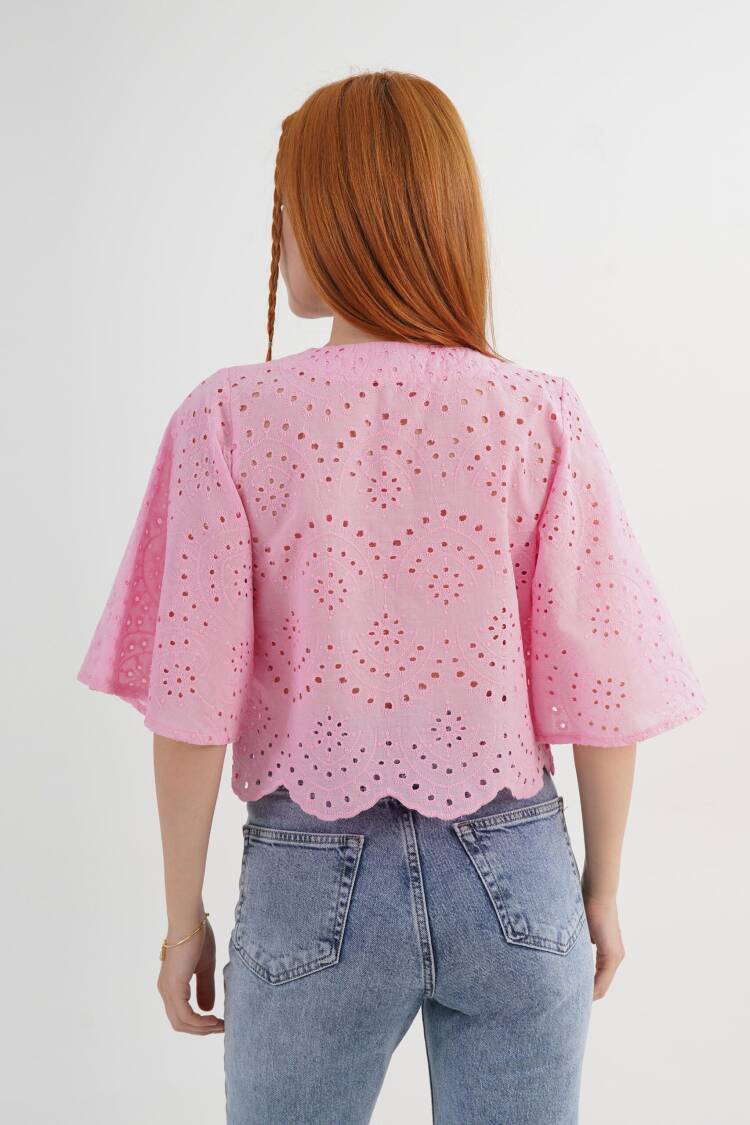Casual Boho Shirt With Tie Closure