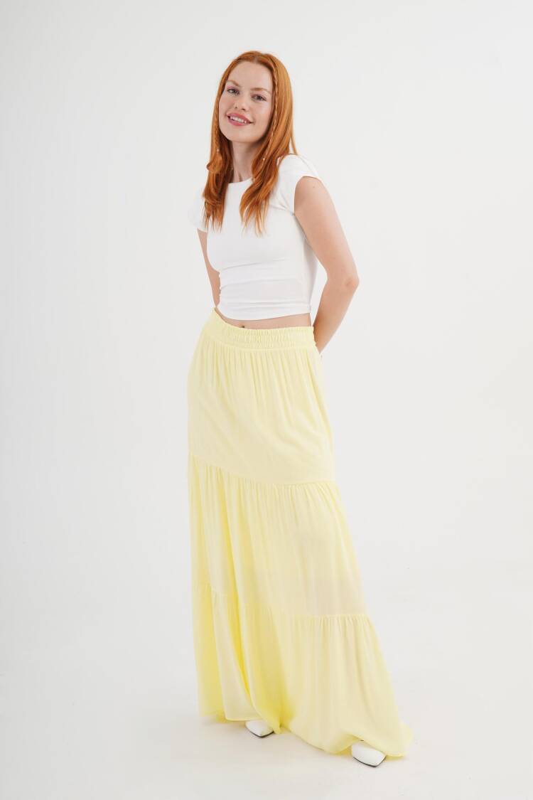 Layered Maxi Skirt With Mid Waist
