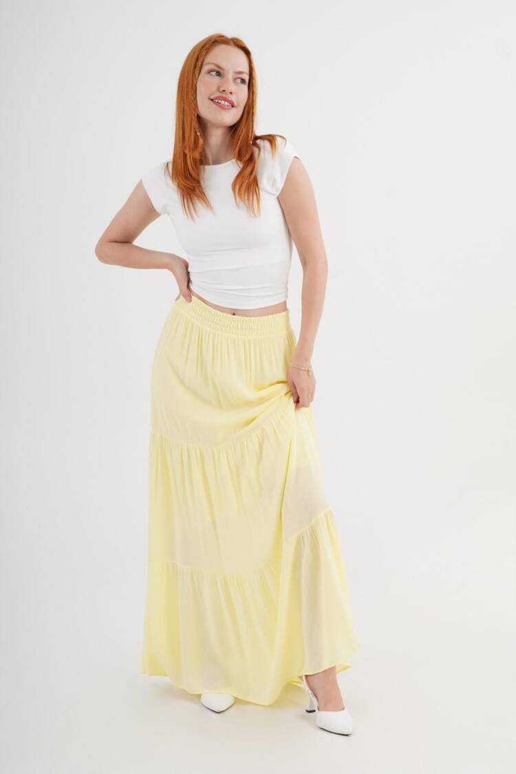 Layered Maxi Skirt With Mid Waist