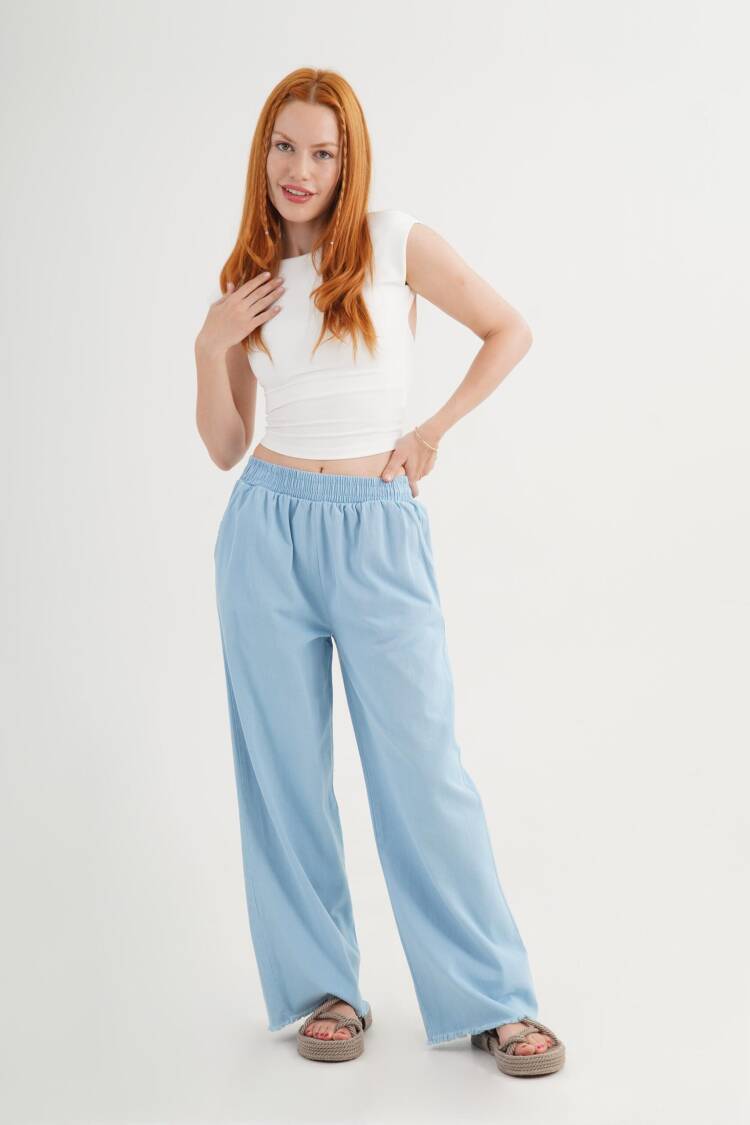 Palazzo Pants With High Waist And Wide Leg