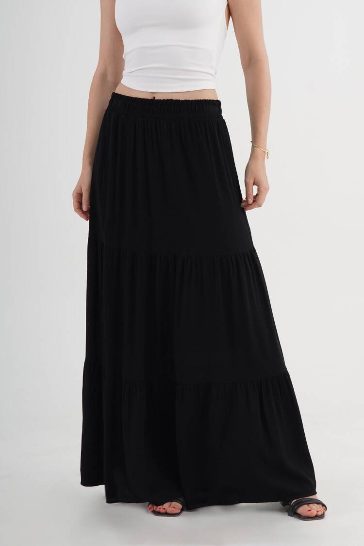 Layered Maxi Skirt Pull On