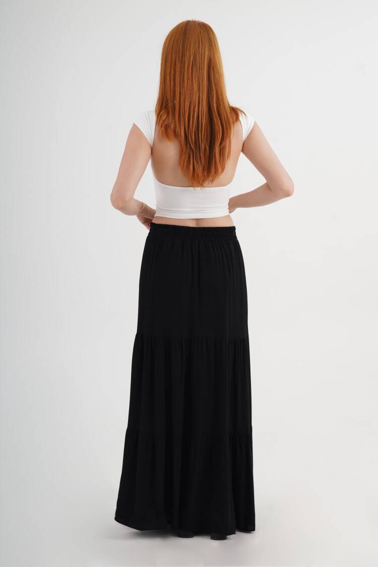 Layered Maxi Skirt Pull On