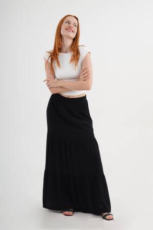 Layered Maxi Skirt Pull On - Brand: Lustrin - Women's Clothing Wholesale - Globality Store
