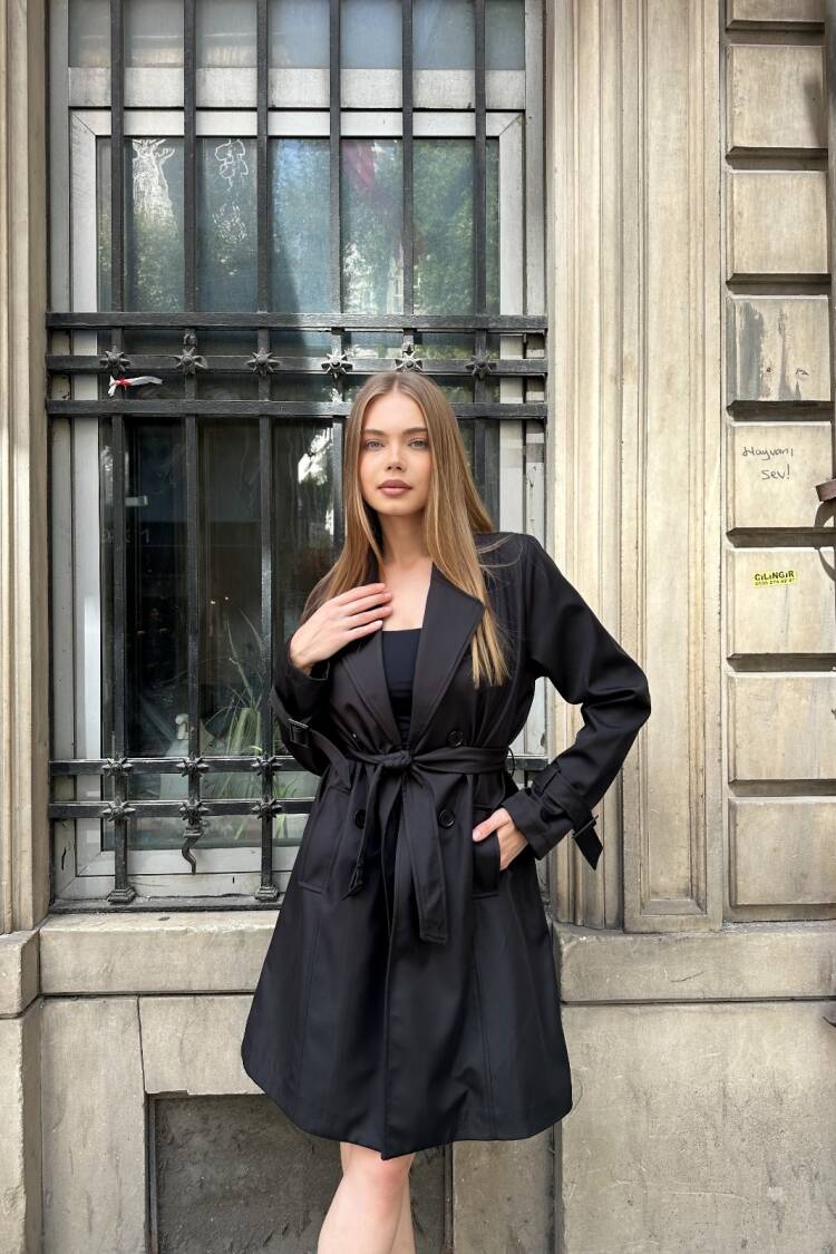 ElegantTrenchcoat Double-Breasted Wrapover - Brand: My Jest Fashion - Women's Clothing Wholesale - Globality Store