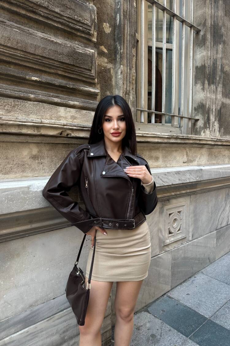 Biker Jacket With Notched Collar