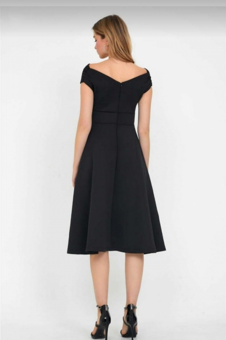 Elegant Fit And Flare Midi Dress