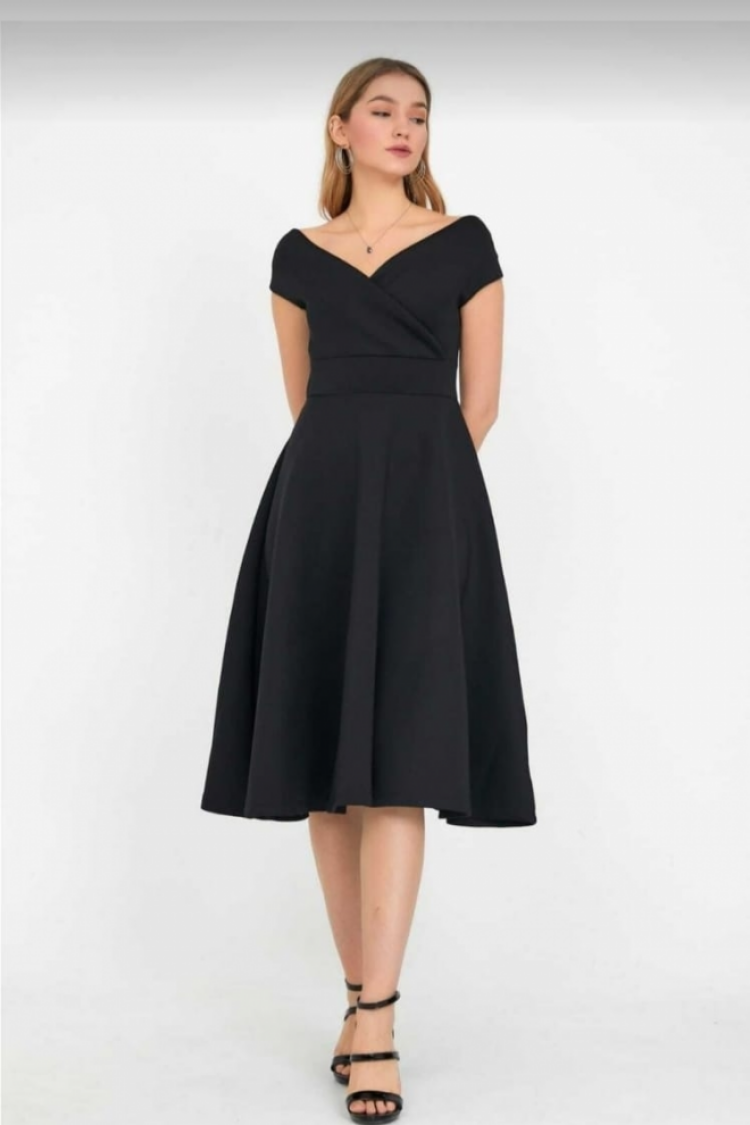 Elegant Fit And Flare Midi Dress