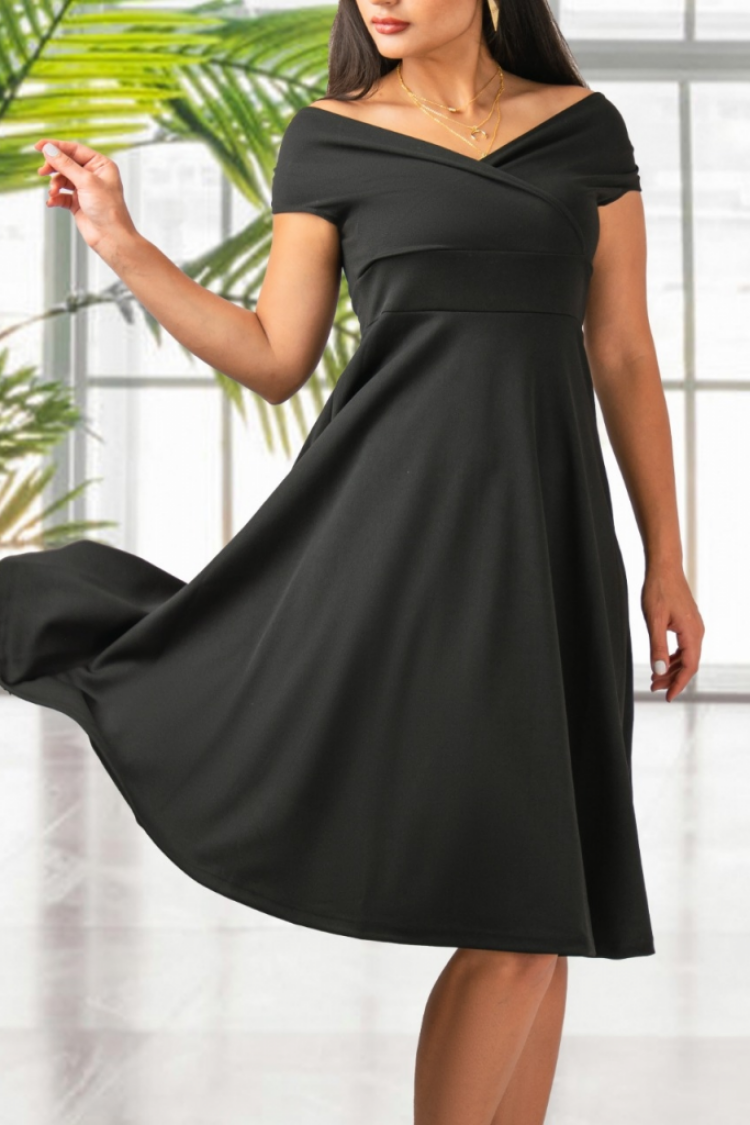 Elegant Fit And Flare Midi Dress