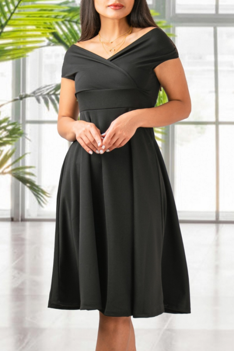 Elegant Fit And Flare Midi Dress