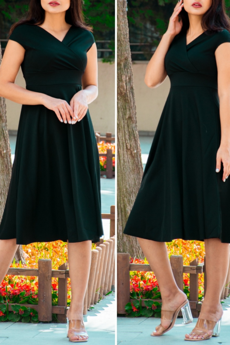 Elegant Fit And Flare Midi Dress