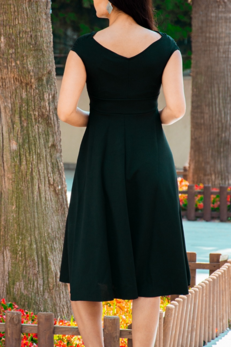 Elegant Fit And Flare Midi Dress