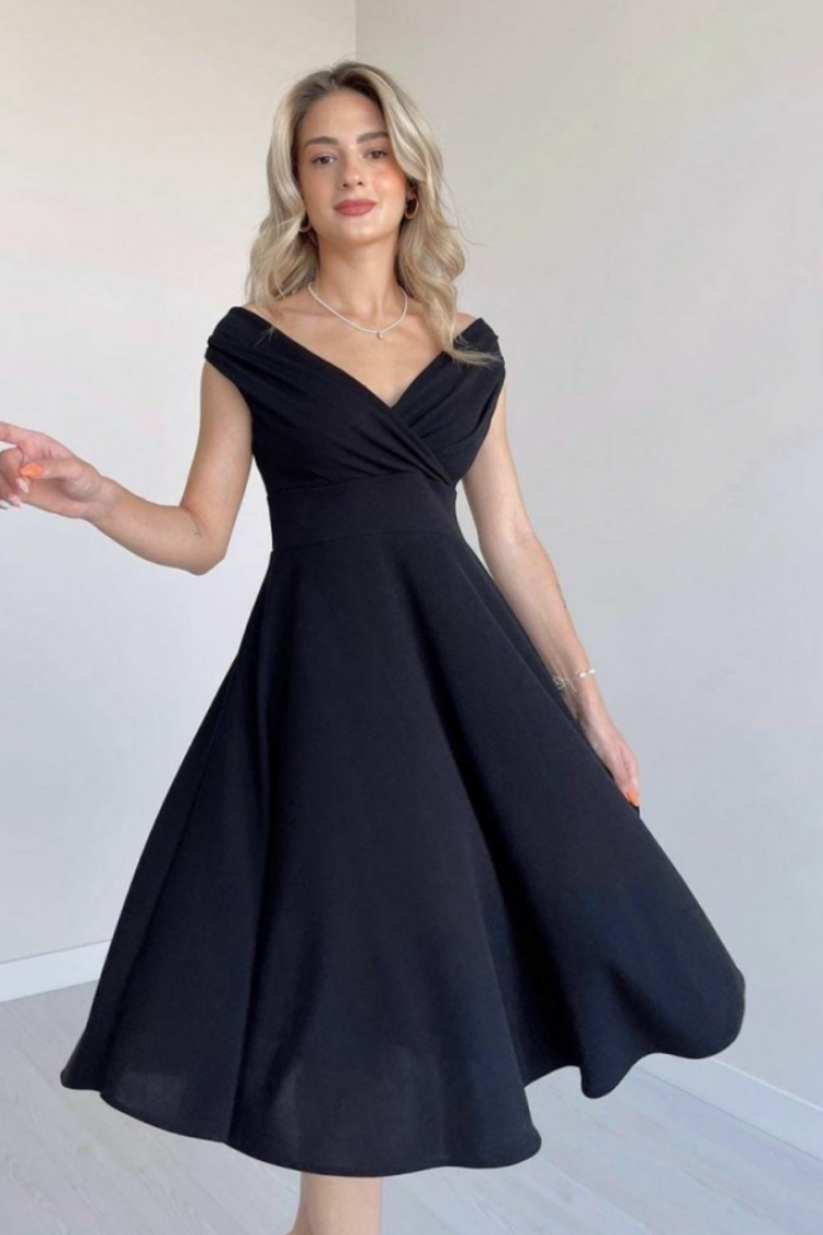 Elegant Fit And Flare Midi Dress