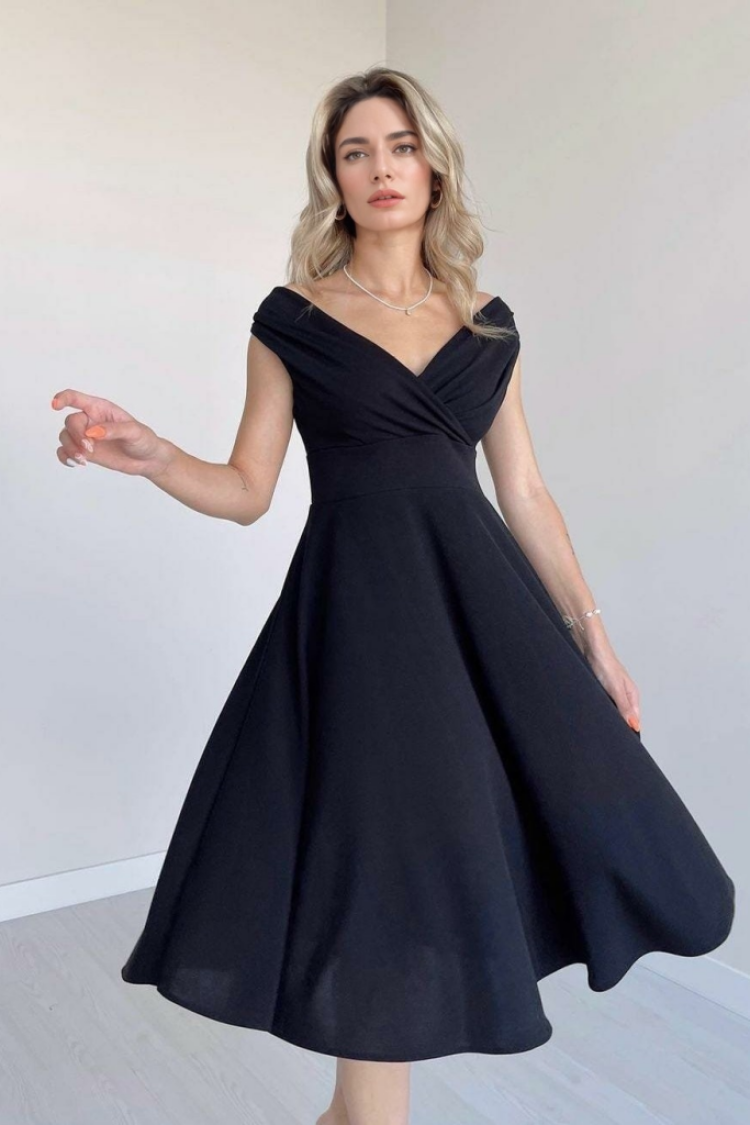 Elegant Fit And Flare Midi Dress