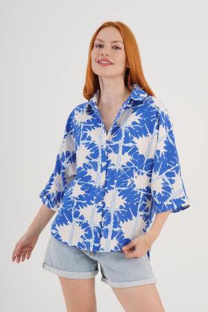 Casual Oversized Fit Shirt With Brush Stroke - Brand: Lustrin - Women's Clothing Wholesale - Globality Store