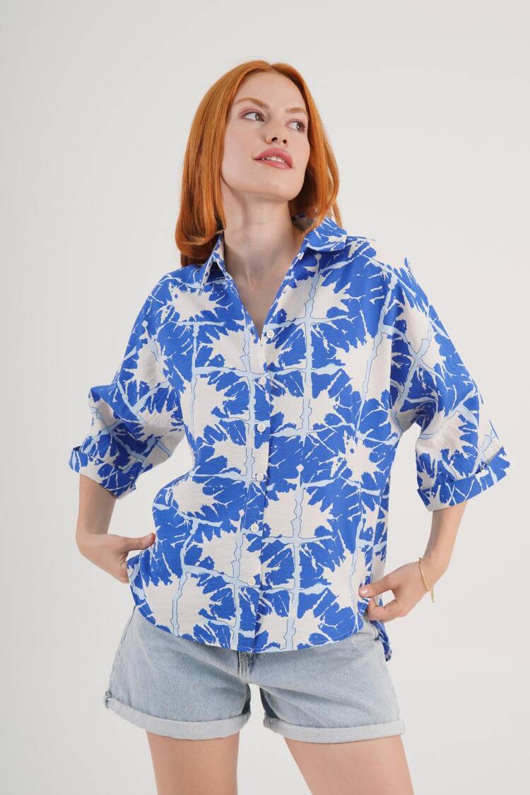 Casual Oversized Fit Shirt With Brush Stroke