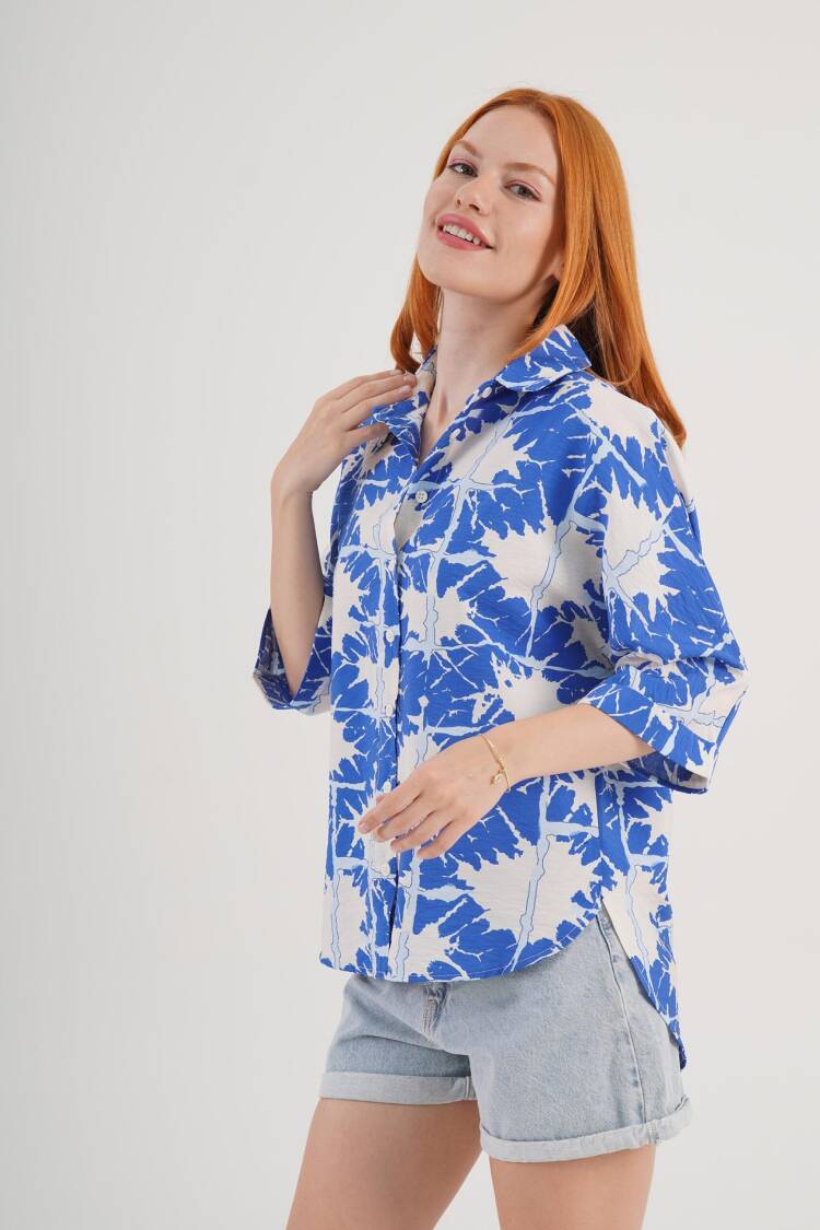 Casual Oversized Fit Shirt With Brush Stroke