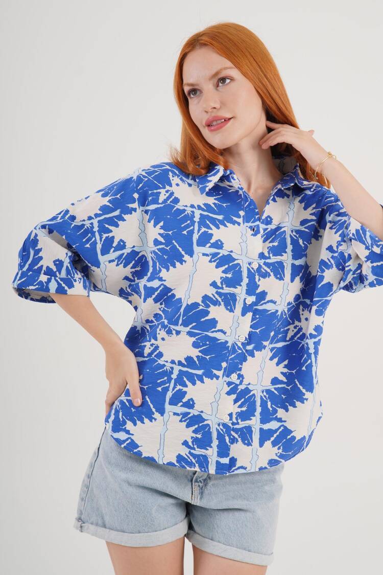 Casual Oversized Fit Shirt With Brush Stroke