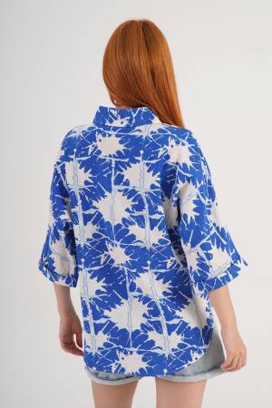 Casual Oversized Fit Shirt With Brush Stroke - Brand: Lustrin - Women's Clothing Wholesale - Globality Store