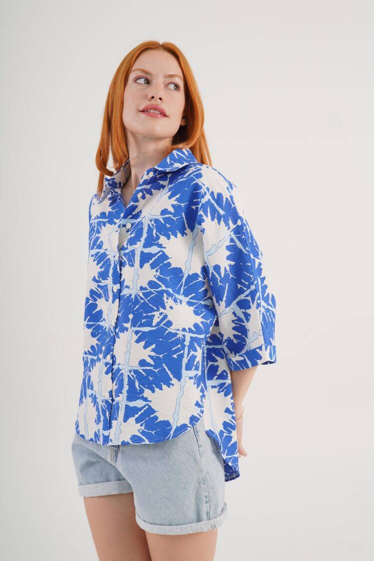 Casual Oversized Fit Shirt With Brush Stroke